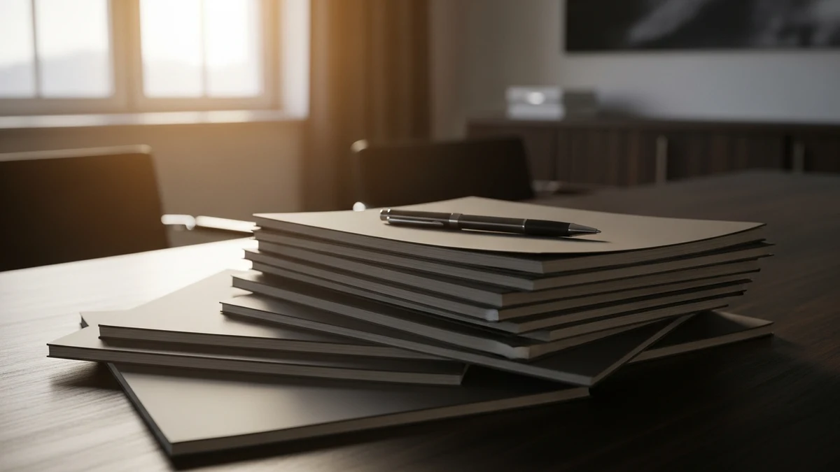 Geordnete Finanzberichte auf einem Schreibtisch