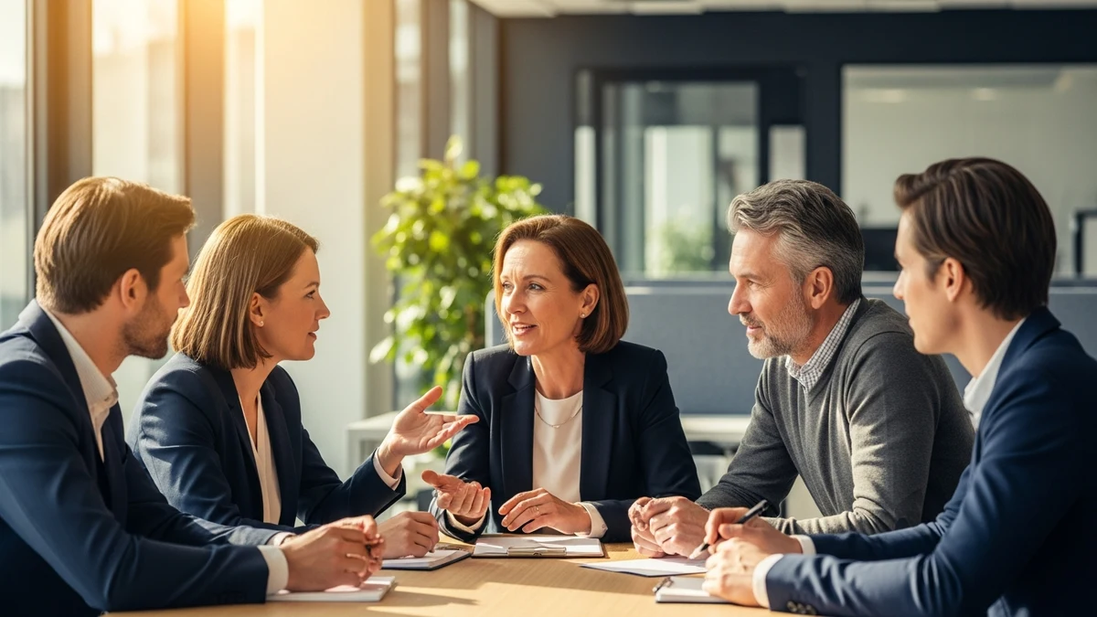 Ein diverses Team arbeitet kooperativ und kommunikativ zusammen