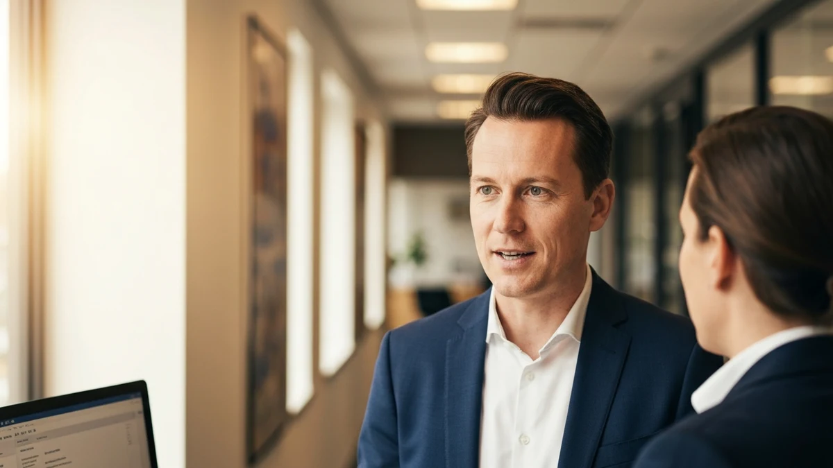 Eine Führungskraft im direkten Gespräch mit einem Teammitglied